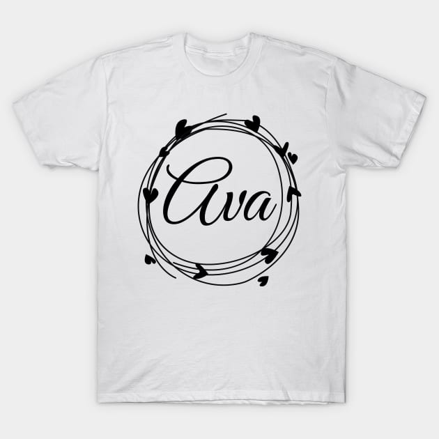 Ava name cute design T-Shirt by BrightLightArts